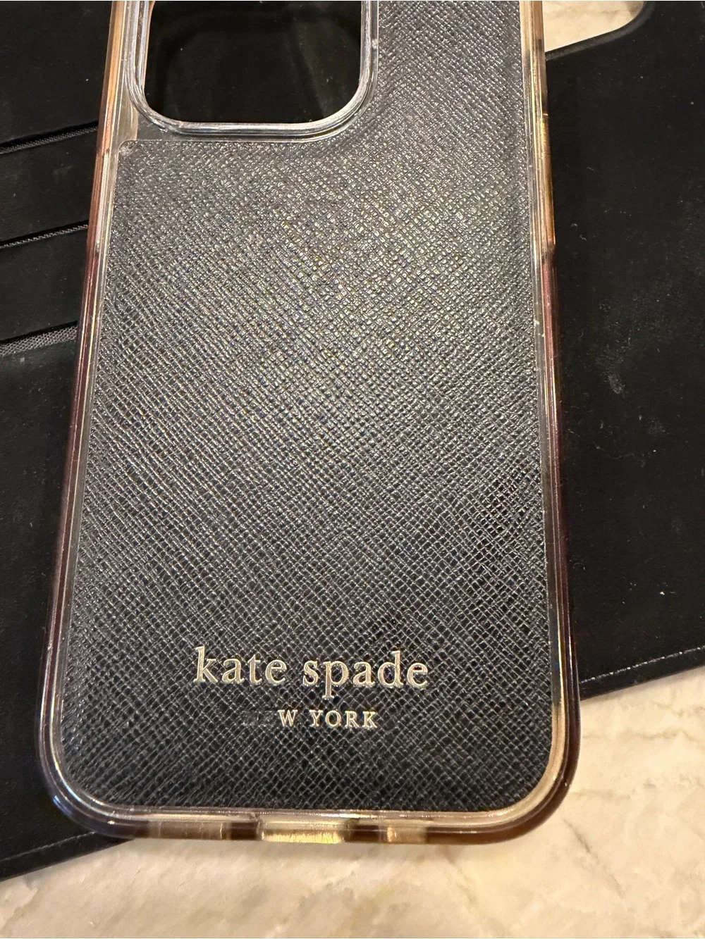 kate spade Two-Tone Beige Phone Case Portfilio iPhone14 Pro w/ Accessories